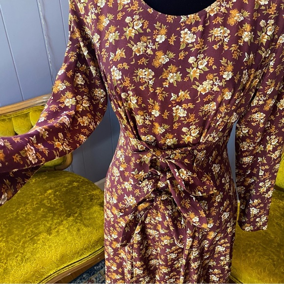 Vintage 90s Jamie Brooke Floral Boho Maxi Dress Size Medium - Picture 7 of 10